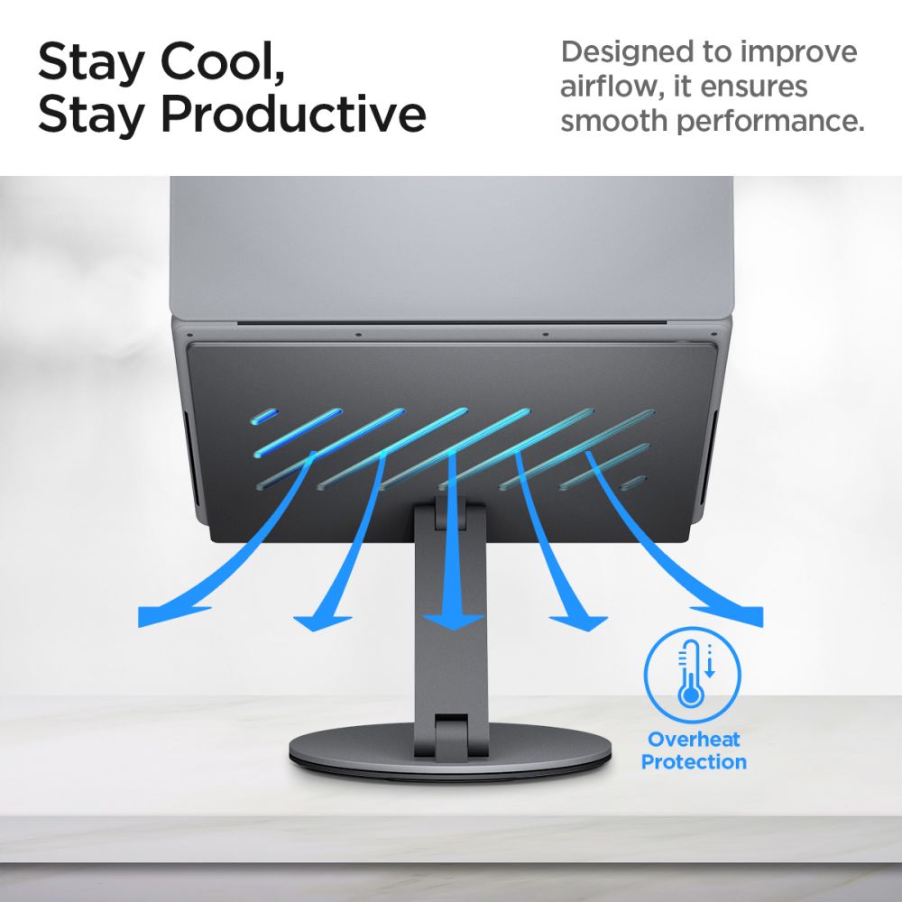 Podstawka Spigen LD204H do laptopa, srebrna