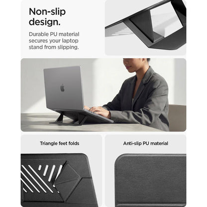 Podstawka Spigen Slim Fold LD201-S6 do laptopa max. 14 cali, czarna AMP11115