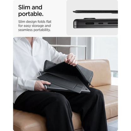 Uchwyt Spigen Slim Fold LD201-S7 do laptopa max. 14 cali, czarny AMP11116