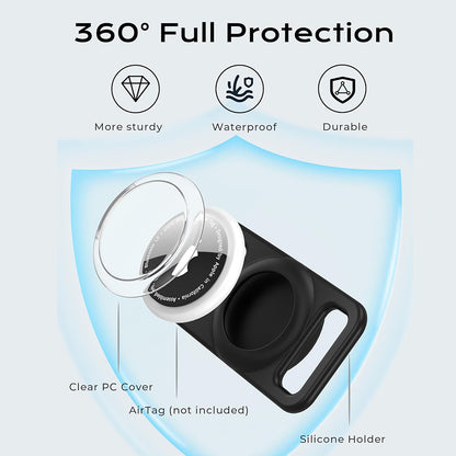 Uchwyt Techsuit BuddyGuard DG1 do Apple AirTag na Obrożę Zwierzęcia Towarzyszącego, Czarny
