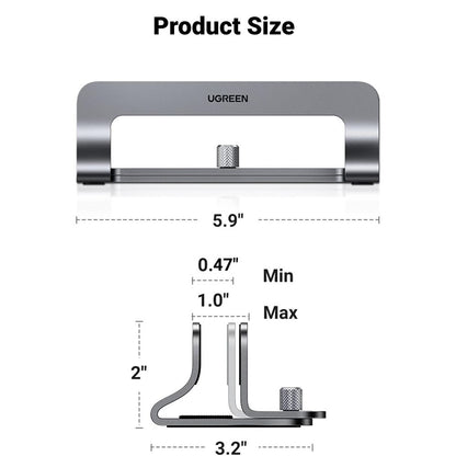 Pionowa podstawka UGREEN LP258 (29277) do laptopa o grubości 12mm - 26mm, Srebrna