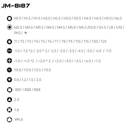 Wkrętak Jakemy JM-8187, 83 w 1, srebrny