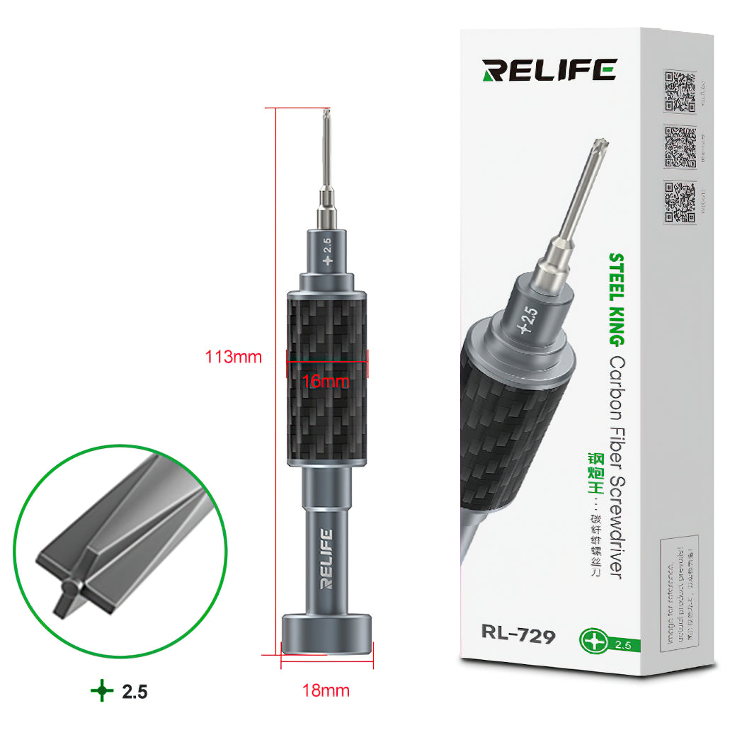 Śrubokręt Relife RL-729, Krzyżak Pusty 2.5mm