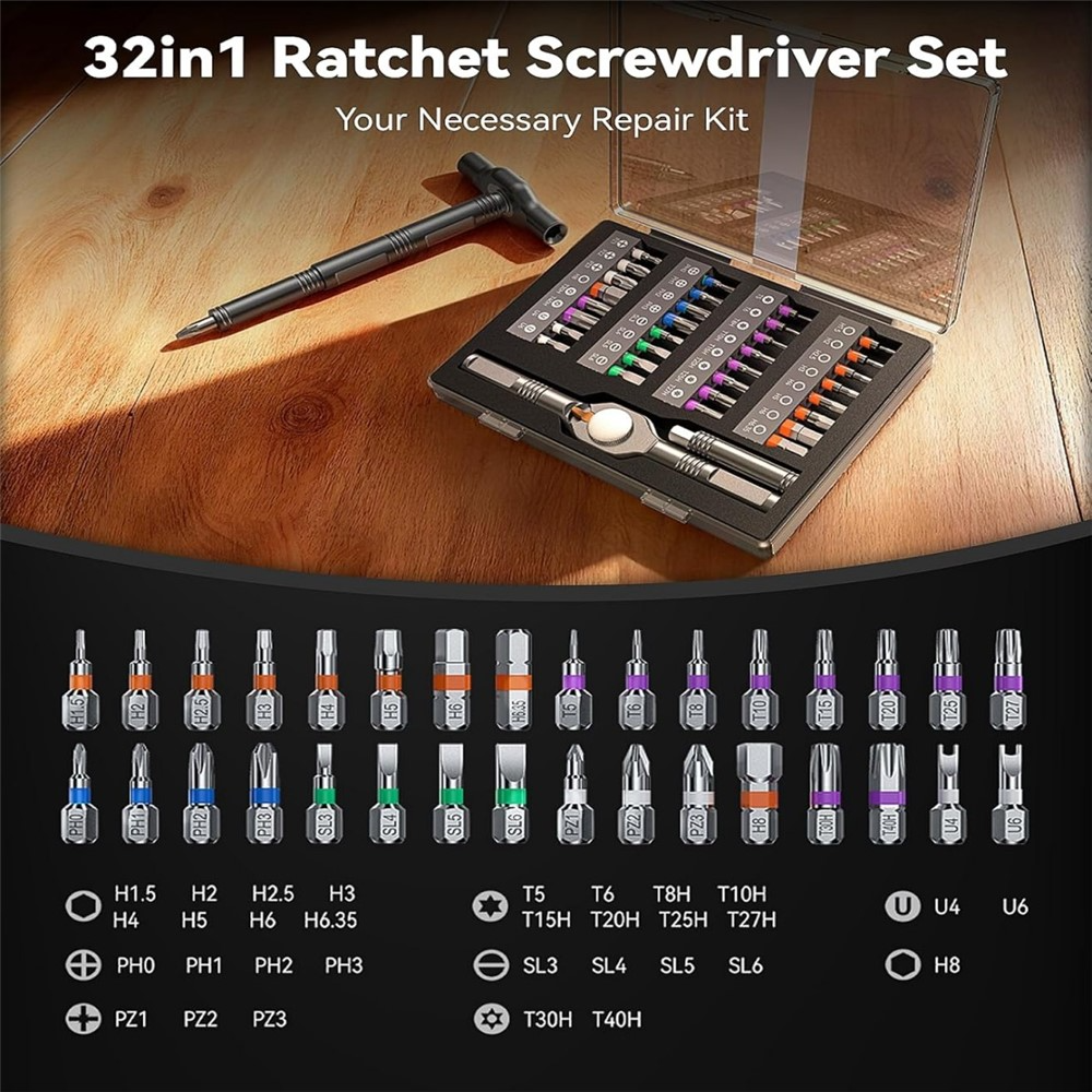 Wesdut T Screwdriver, 32in1
