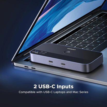Switch USB UGREEN CM691 (45784), 3 x USB-A 3.2 - 1 x USB-C - 1 x miniUSB, Czarny