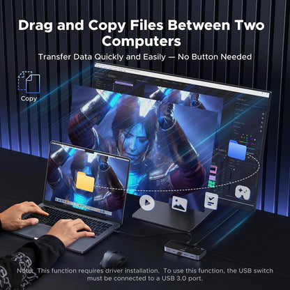 Switch USB UGREEN CM691 (45784), 3 x USB-A 3.2 - 1 x USB-C - 1 x miniUSB, Czarny