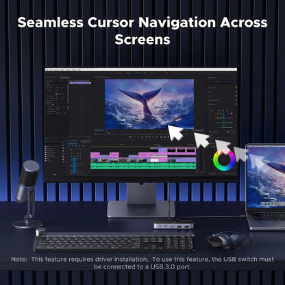 Switch USB UGREEN CM691 (45784), 3 x USB-A 3.2 - 1 x USB-C - 1 x miniUSB, Czarny