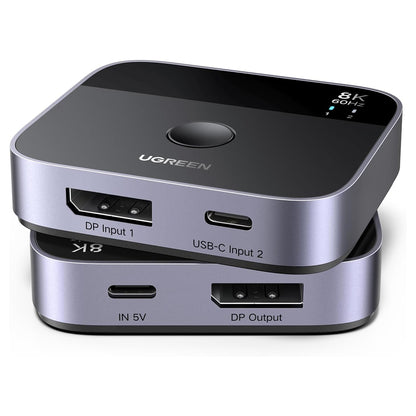 UGREEN 65878 DisplayPort / USB-C Switch, Black