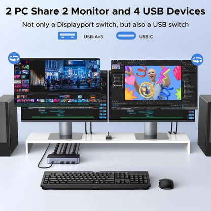 Przełącznik wideo DisplayPort UGREEN AK700 (55851), Szary