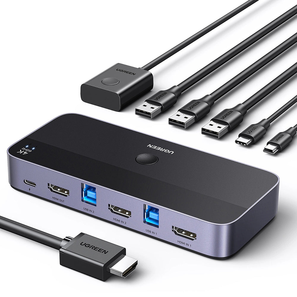 Przełącznik Wideo HDMI UGREEN CM664, Czarny