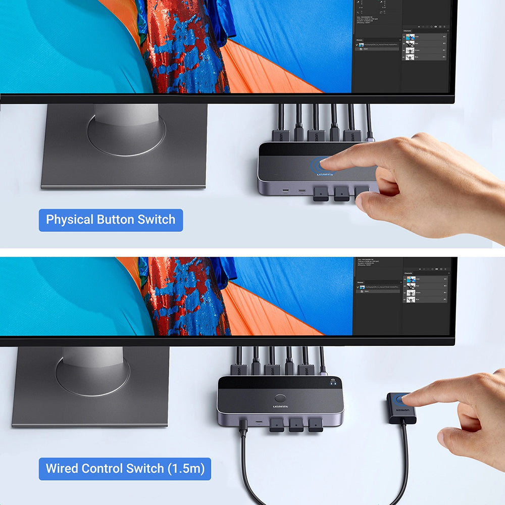 Przełącznik Wideo HDMI UGREEN CM664, Czarny