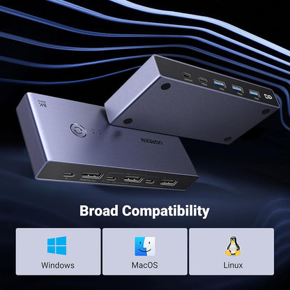 UGREEN CM695 DisplayPort Video Switch (25962), Black