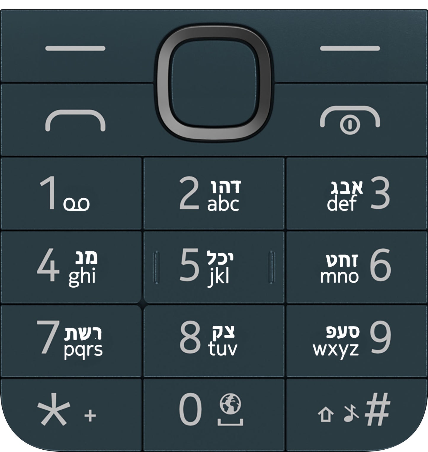 Klawiatura hebrajska do Nokia 225 4G (2024), niebieska