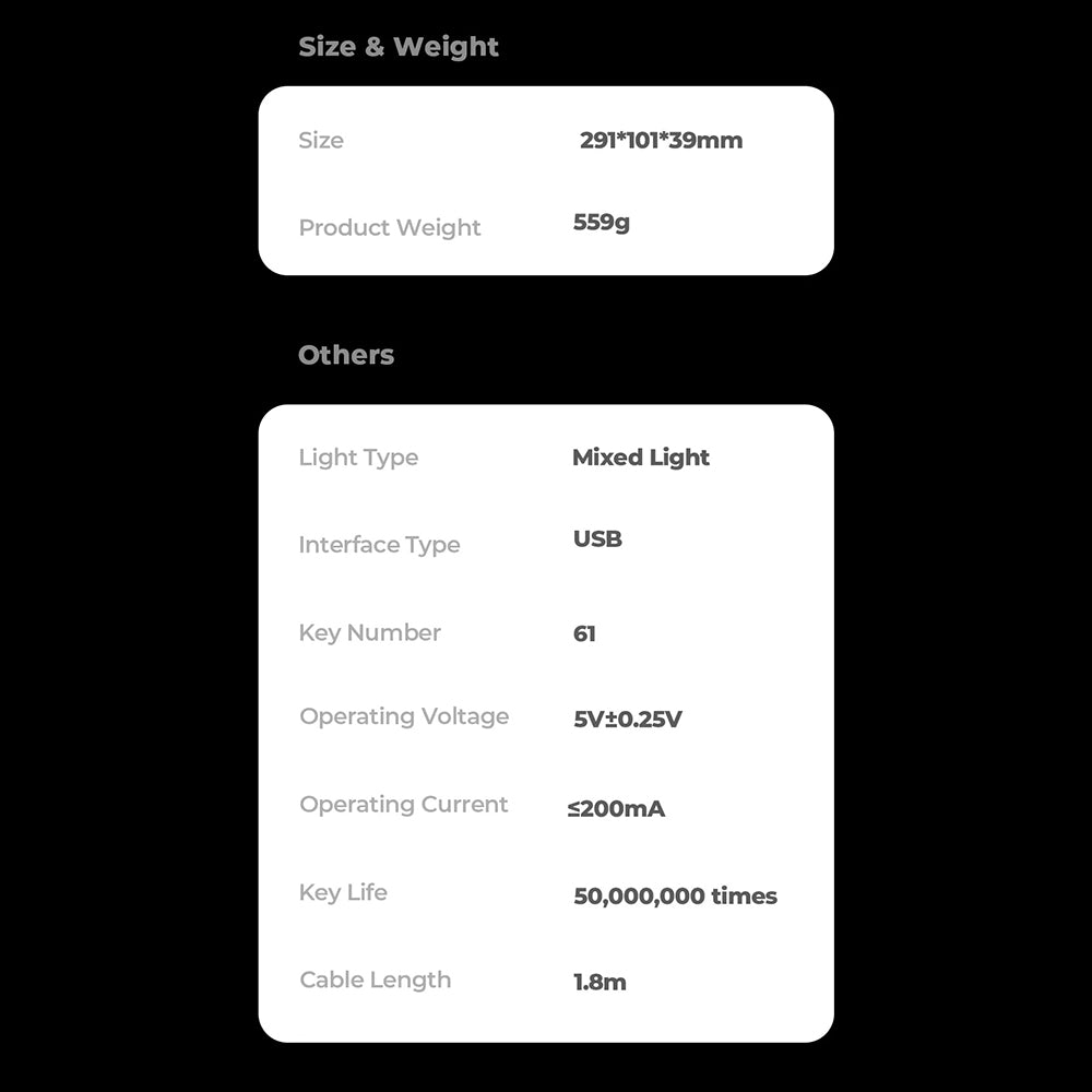 HAVIT KB903L Gaming Keyboard, RGB, 1.8m, White Transparent