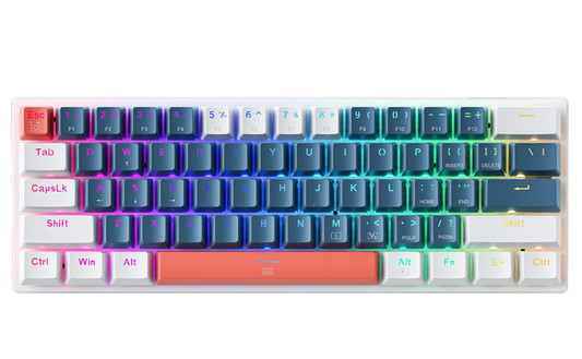 Gamingowa klawiatura przewodowa USB Machenike K500-B61 mechaniczna, RGB, niebiesko-biała