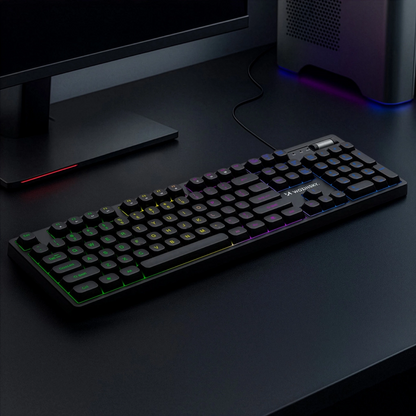 Gaming Wired USB Keyboard WZK WKG-200, RGB, 1.5m, Black