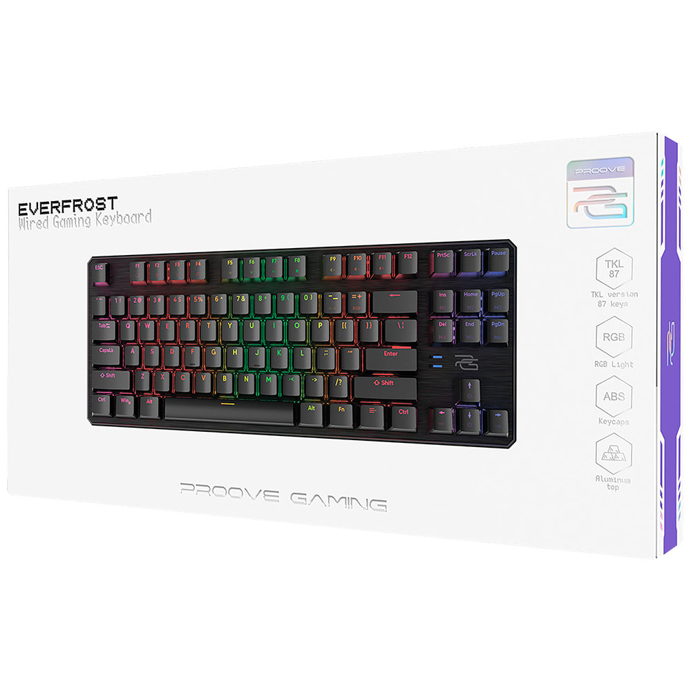 Klawiatura Gaming Wired USB Proove Everfrost, RGB, 1.8m, Czarna CKEVEN00000401