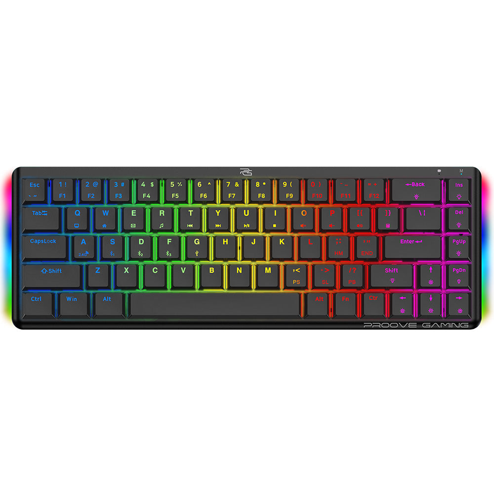 Klawiatura Gaming Wireless Proove AFK, RGB, BT / Wi-Fi / Przewodowa, 1.5m, Czarna WKAFKEN22001