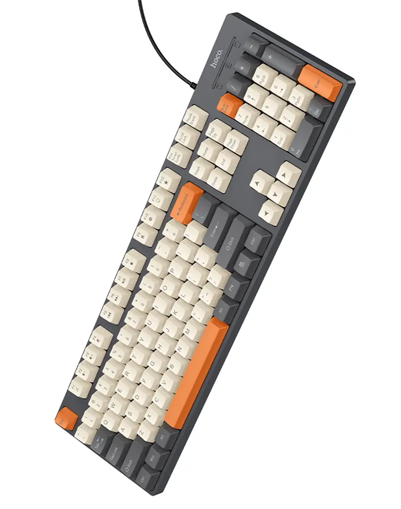 Wired USB Keyboard HOCO GM61 Tri-Color, 1.45m, Gray