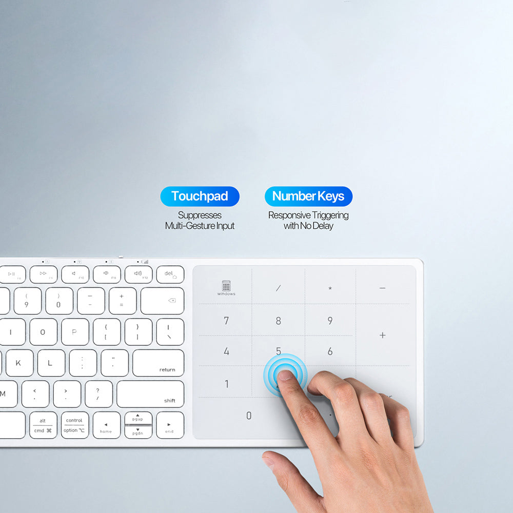 DUX DUCIS LK Wireless Keyboard, BT / Wi-Fi, White
