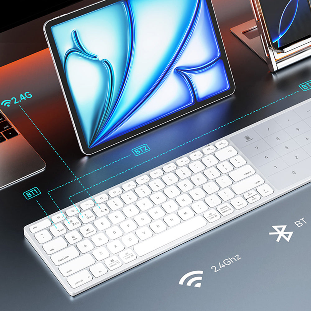 DUX DUCIS LK Wireless Keyboard, BT / Wi-Fi, White