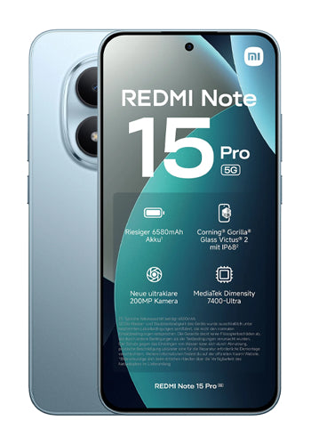 Telefon komórkowy Xiaomi Redmi Note 15 Pro 5G, 512GB, 8GB, Glacier Blue