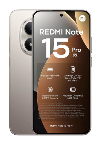 Telefon komórkowy Xiaomi Redmi Note 15 Pro 5G, 256GB, 8GB, Titanium MZB0LZLEU