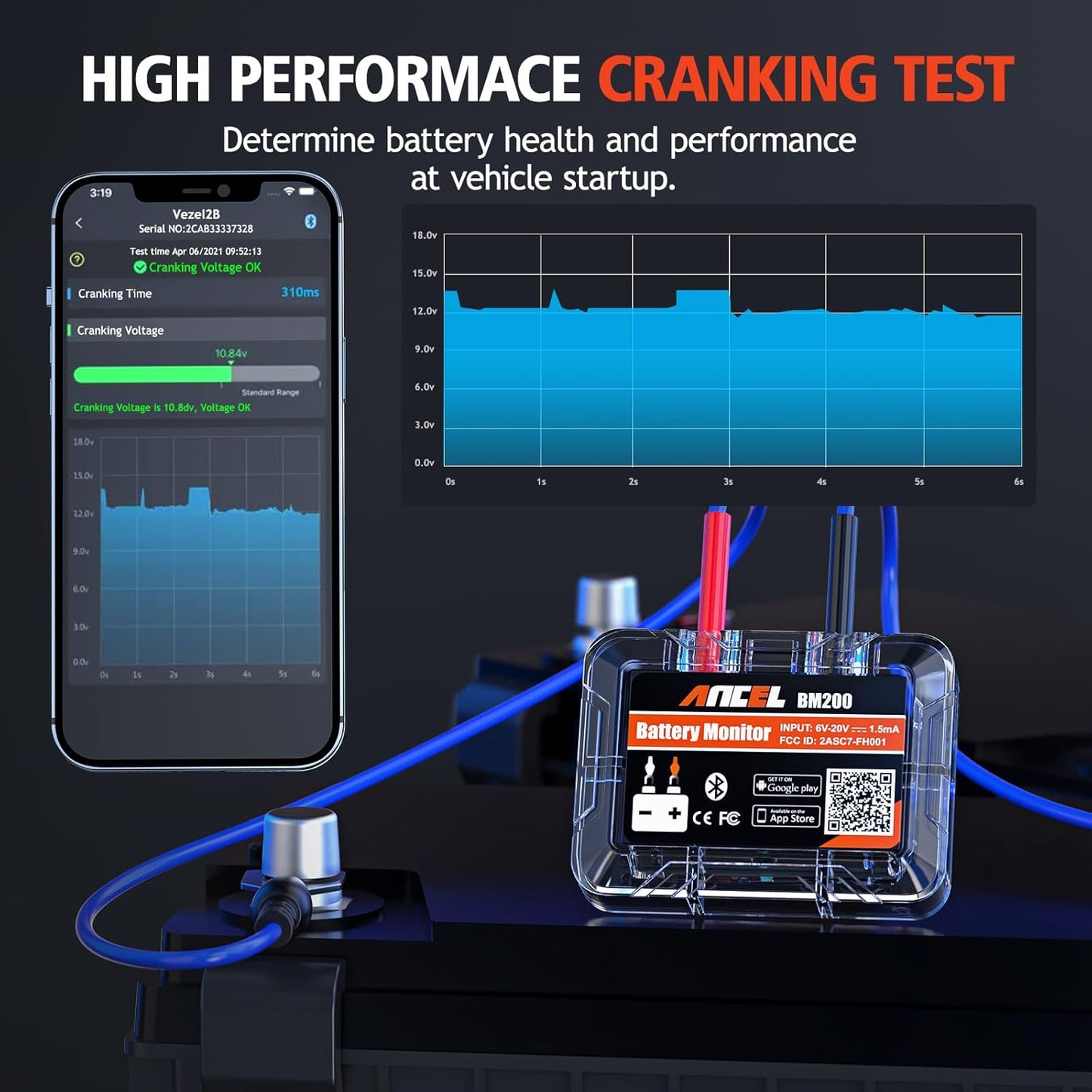 Tester Bluetooth Monitorowanie Akumulatora Samochodowego Ancel BM200