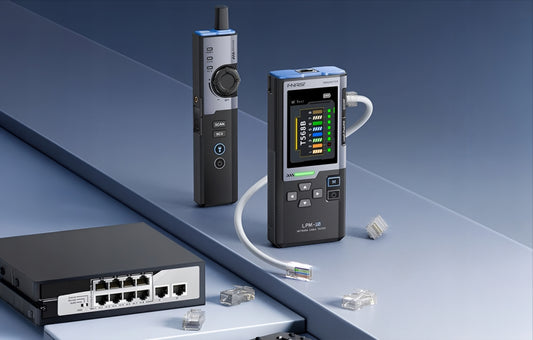 Tester serwisowy Fnirsi LPM-10A do kabli RJ45 / RJ11