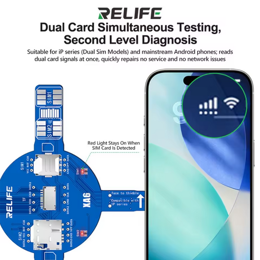 Tester Serwisowy Relife XA6 Dual do Karty SIM / Karty Pamięci