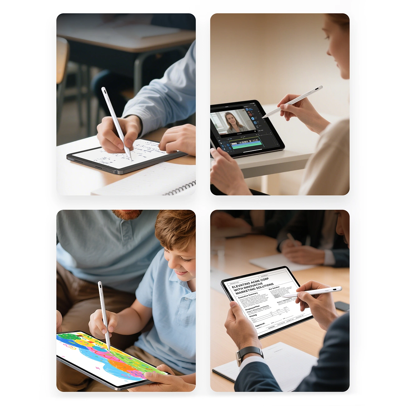 Rysik Metapen A8 do Apple iPad, wersja Active, biały ME-APP152