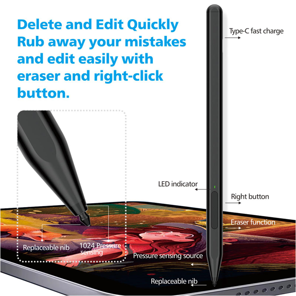 Touch Pen Techsuit F97 dla Microsoft Surface, Wersja Aktywna, Czarny