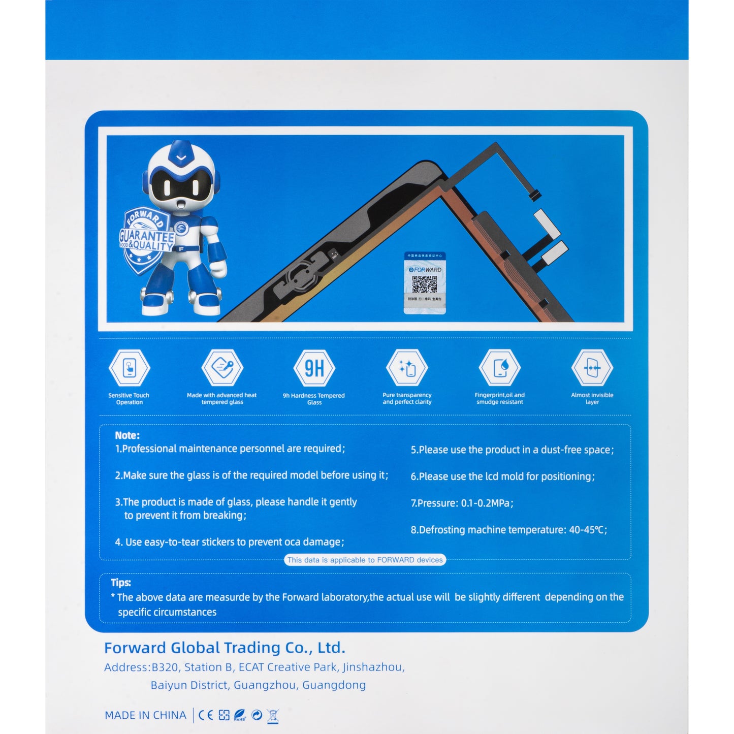Touchscreen Forward Guard OCA do Apple iPad Pro 11 (2021), Czarny