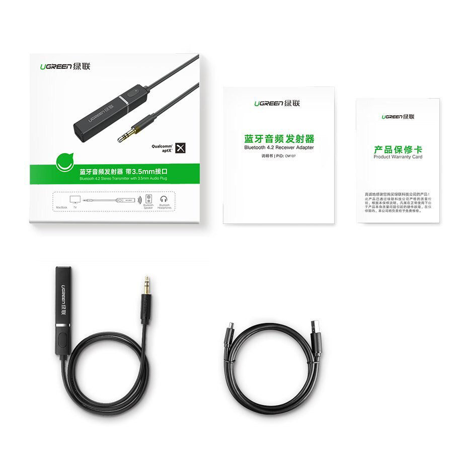 UGREEN CM107 Bluetooth Transmitter, AUX, Black