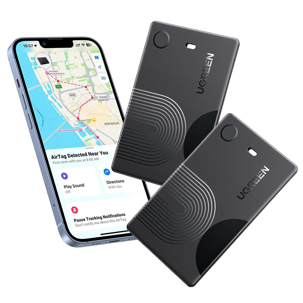 UGREEN SmartTag Smart Finder Slim 2 CM920 (75120A) dla serii iOS, zestaw 2 sztuki, czarny