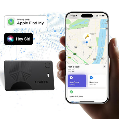 UGREEN SmartTag Smart Finder Slim 2 CM920 (75120A) dla serii iOS, zestaw 2 sztuki, czarny