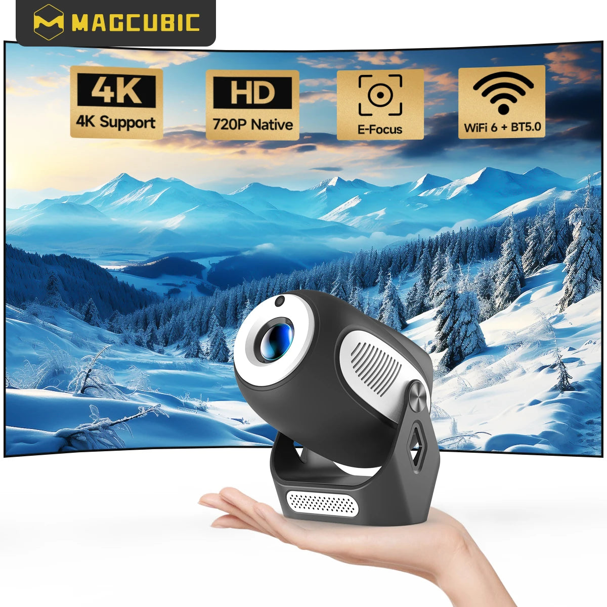 Magcubic HY300X-2 Projector, 720P, 200ANSI, Black