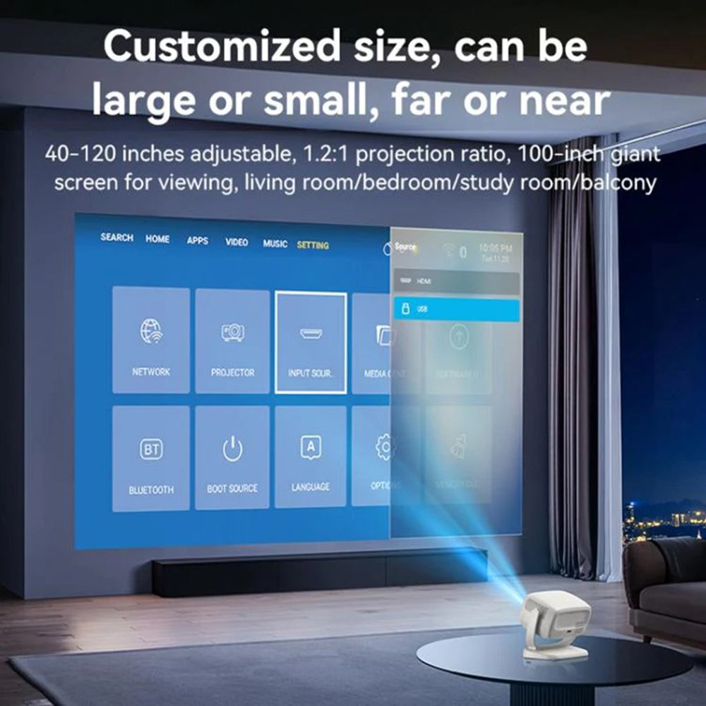 Projektor Yesido TV13, 720P, 190ANSI, Android 9.0, Biały